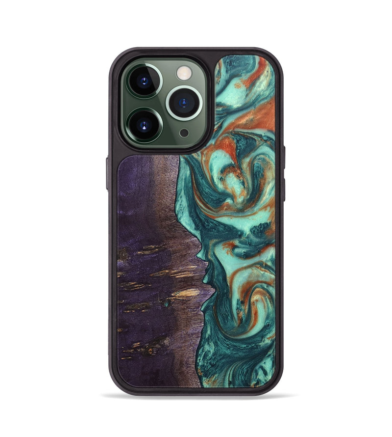 iPhone 13 Pro Wood+Resin Phone Case - Isla (Green, 678493)