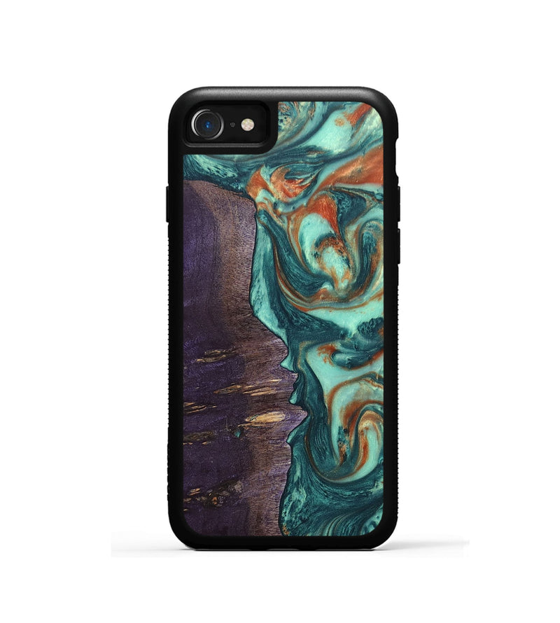 iPhone SE Wood+Resin Phone Case - Isla (Green, 678493)