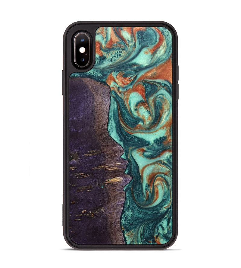 iPhone Xs Max Wood+Resin Phone Case - Isla (Green, 678493)