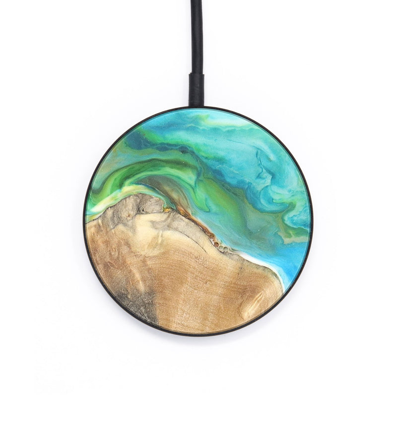Circle Wood+Resin Wireless Charger - Deanna (Watercolor, 679055)