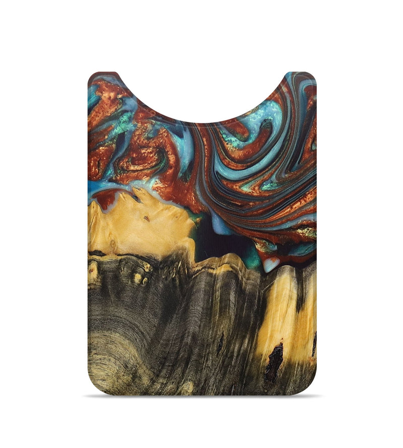 Live Edge Wood+Resin Wallet - Brody (Teal & Gold, 679083)