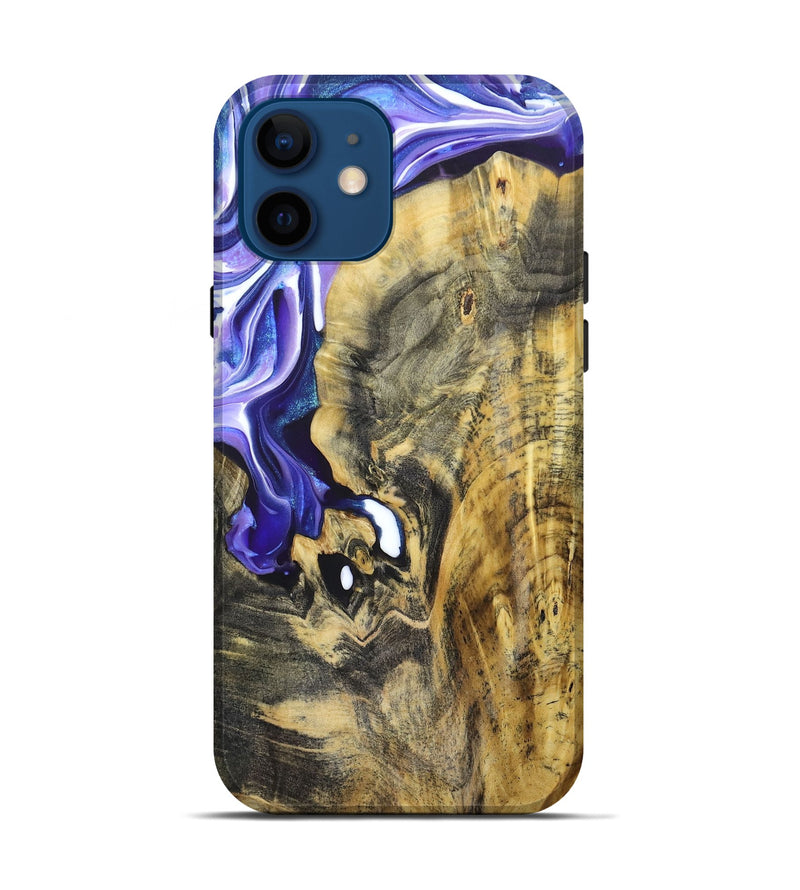 iPhone 12 Wood+Resin Live Edge Phone Case - Emerson (Purple, 679121)
