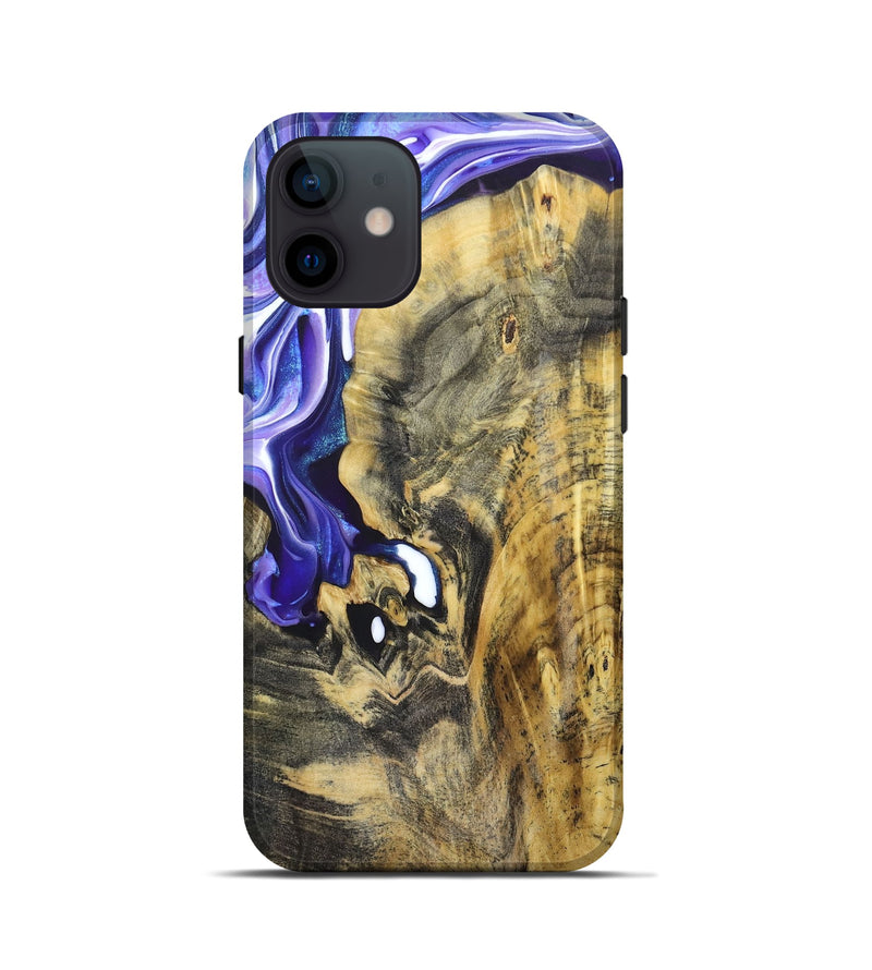 iPhone 12 mini Wood+Resin Live Edge Phone Case - Emerson (Purple, 679121)