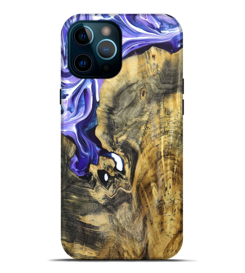 iPhone 12 Pro Max Wood+Resin Live Edge Phone Case - Emerson (Purple, 679121)