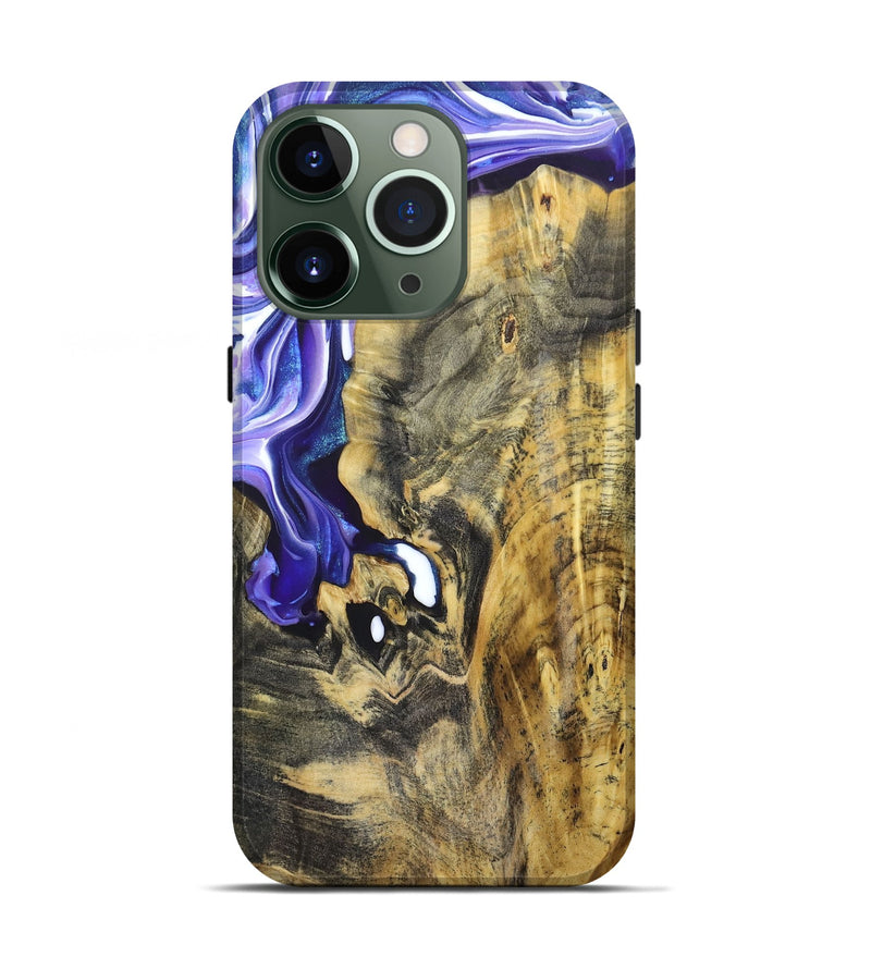 iPhone 13 Pro Wood+Resin Live Edge Phone Case - Emerson (Purple, 679121)
