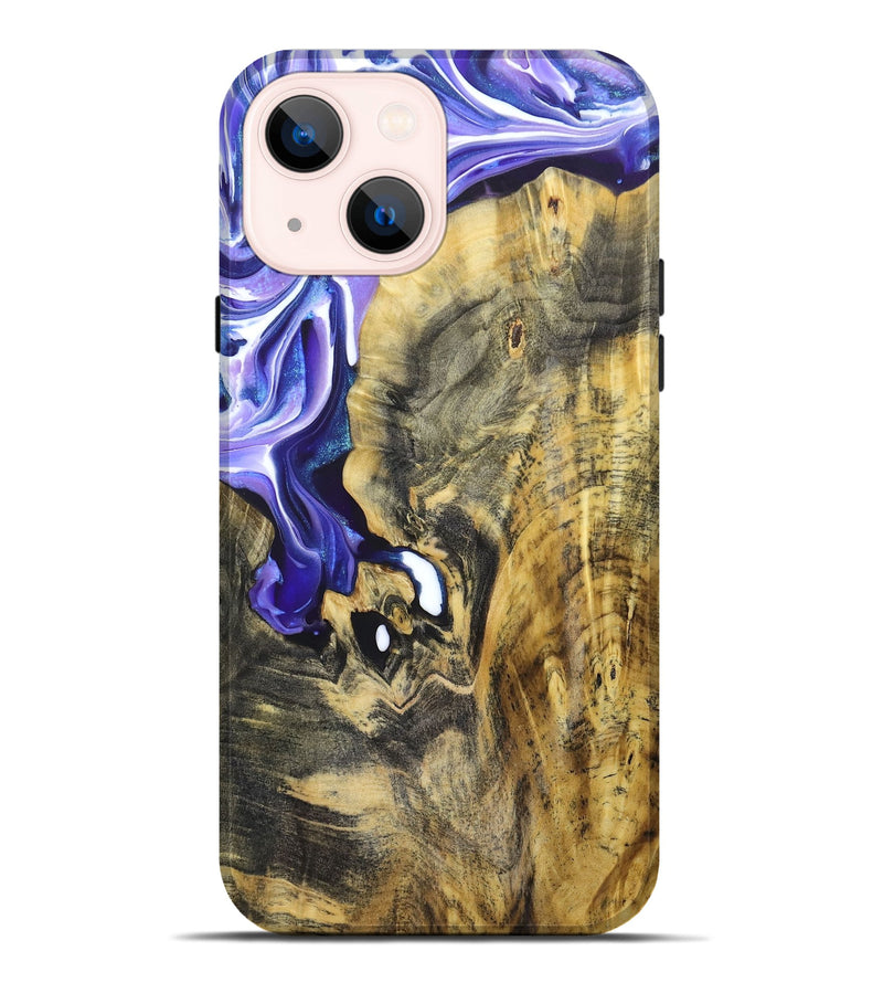 iPhone 14 Plus Wood+Resin Live Edge Phone Case - Emerson (Purple, 679121)