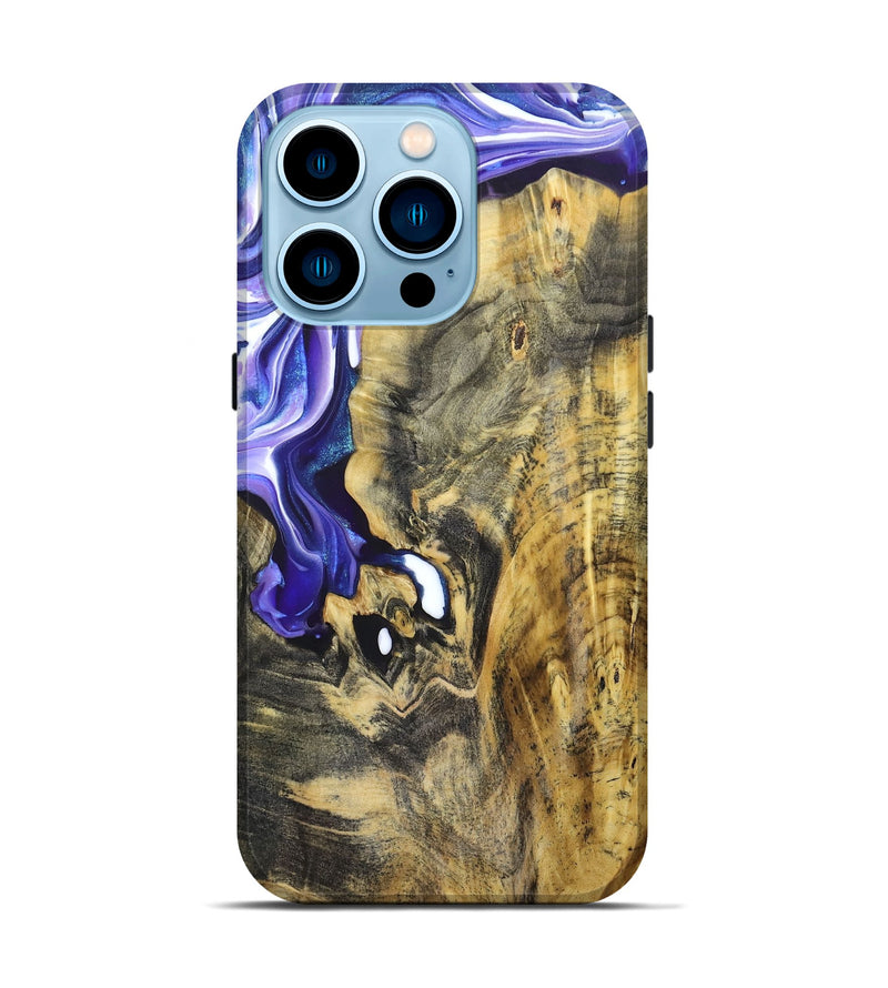 iPhone 14 Pro Wood+Resin Live Edge Phone Case - Emerson (Purple, 679121)
