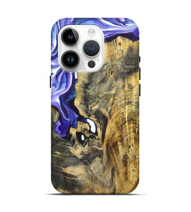 iPhone 15 Pro Wood+Resin Live Edge Phone Case - Emerson (Purple, 679121)