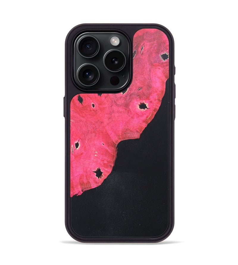 iPhone 15 Pro Wood+Resin Phone Case - Tamra (Pure Black, 679287)