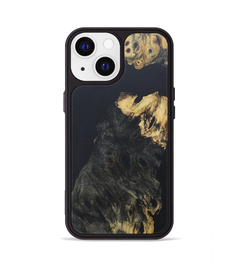iPhone 13 Wood+Resin Phone Case - Juan (Pure Black, 679290)