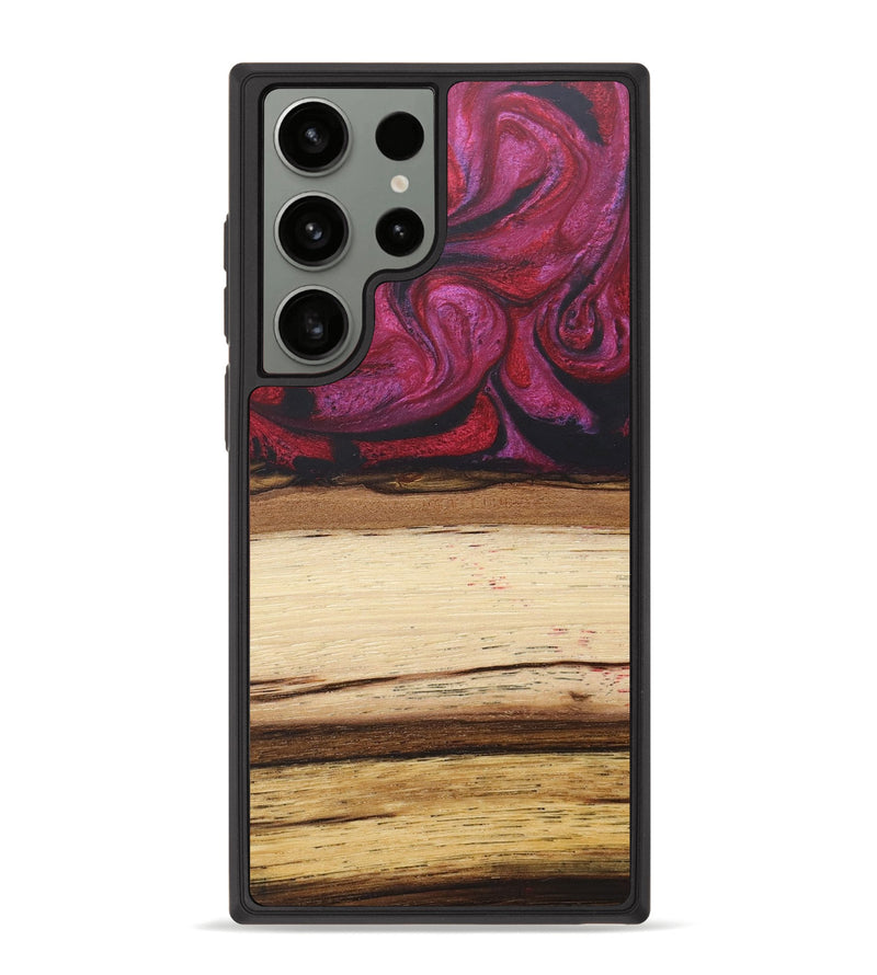 Galaxy S23 Ultra Wood+Resin Phone Case - Claude (Red, 679494)