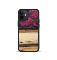 iPhone 12 mini Wood+Resin Phone Case - Claude (Red, 679494)