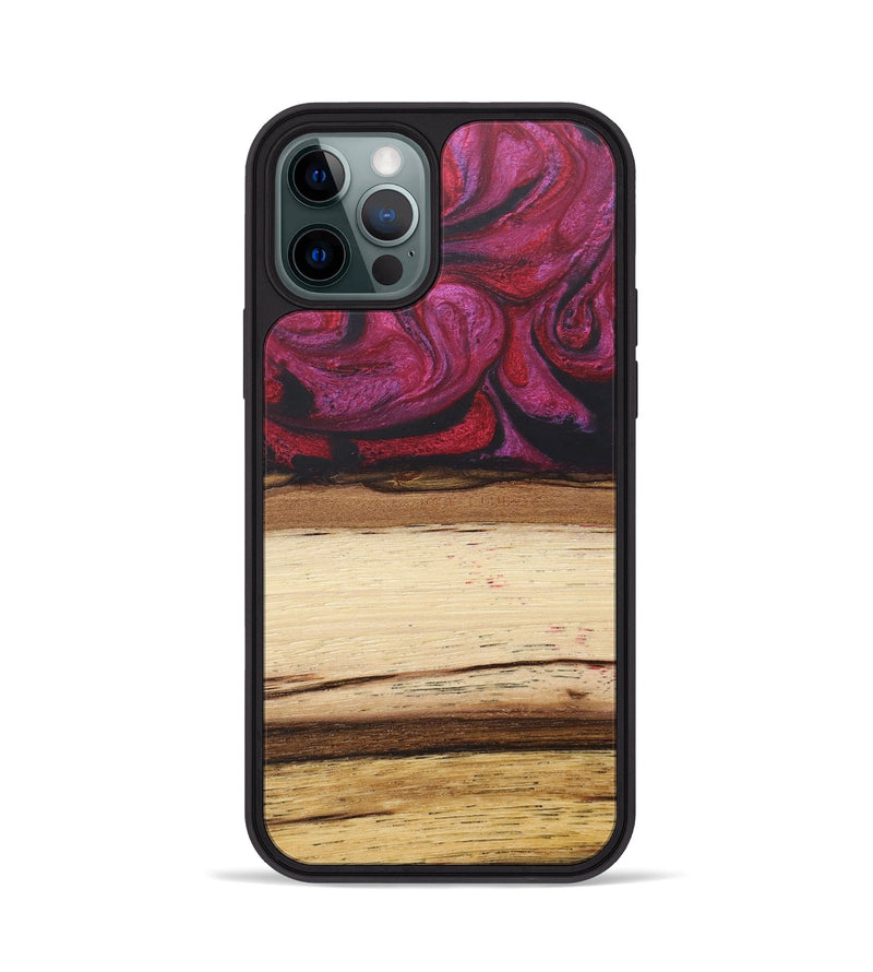 iPhone 12 Pro Wood+Resin Phone Case - Claude (Red, 679494)