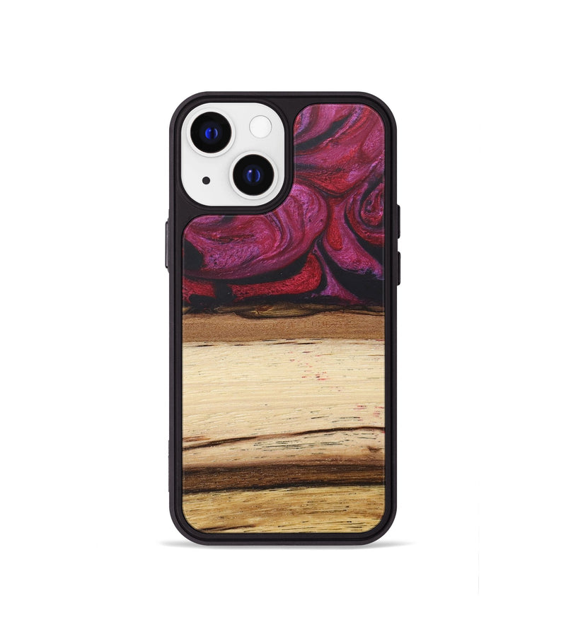 iPhone 13 mini Wood+Resin Phone Case - Claude (Red, 679494)