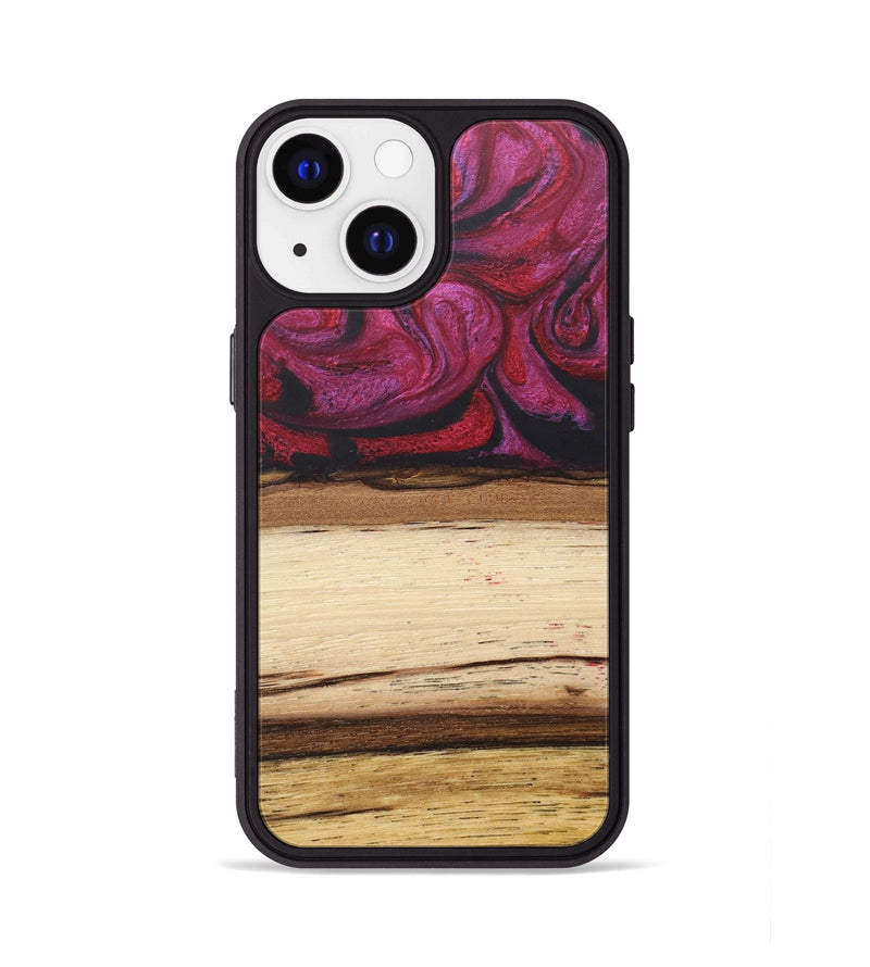 iPhone 13 Wood+Resin Phone Case - Claude (Red, 679494)