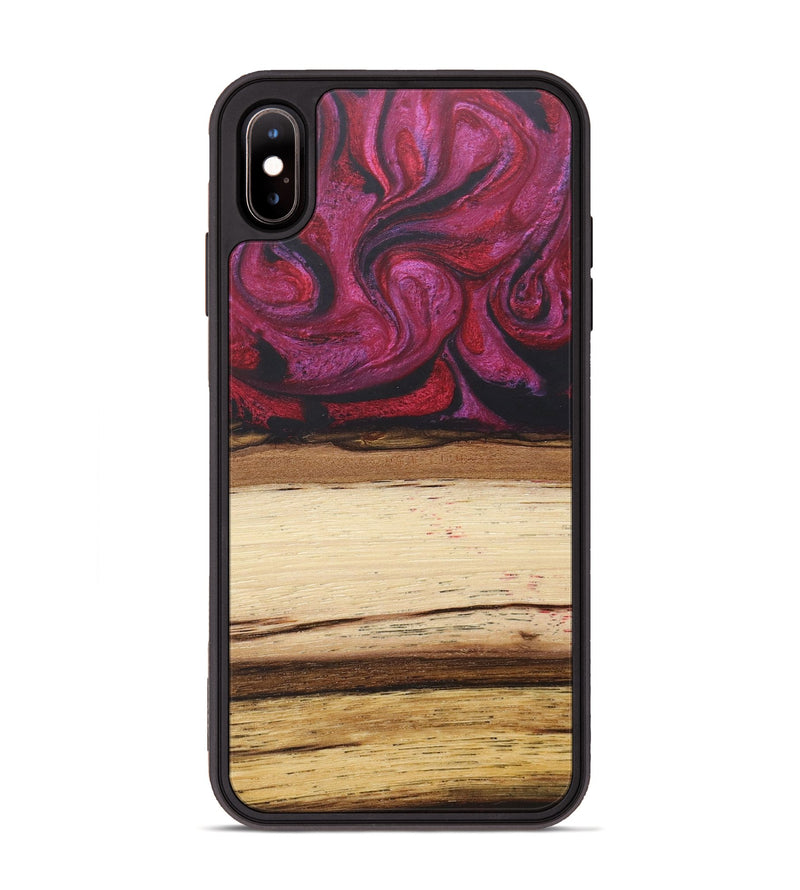 iPhone Xs Max Wood+Resin Phone Case - Claude (Red, 679494)
