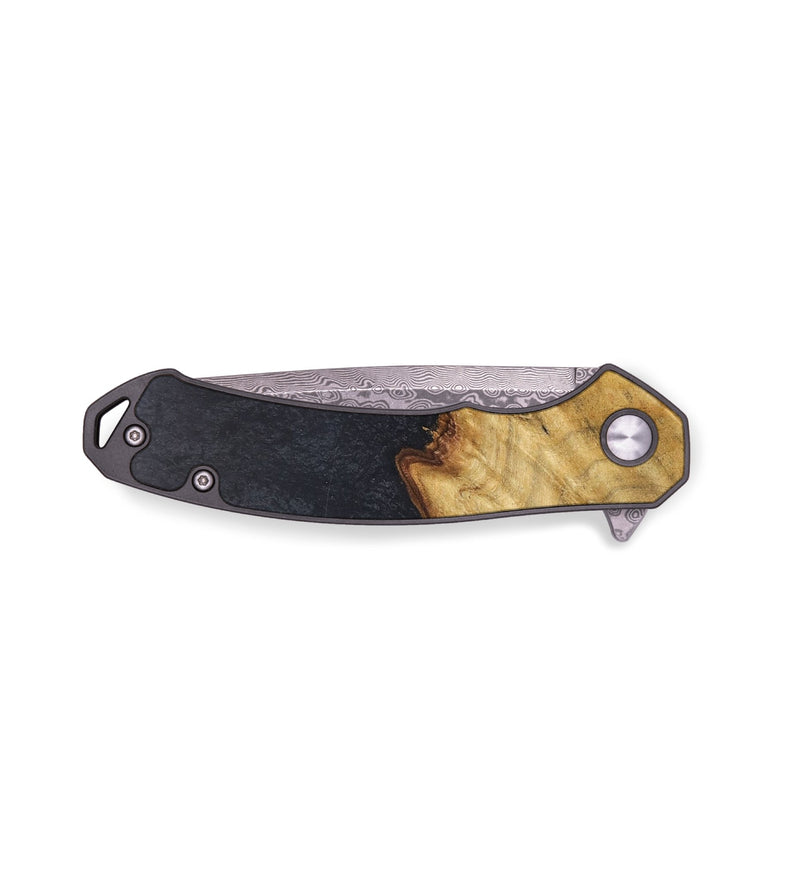 EDC Wood+Resin Pocket Knife - Reginald (Pure Black, 679529)