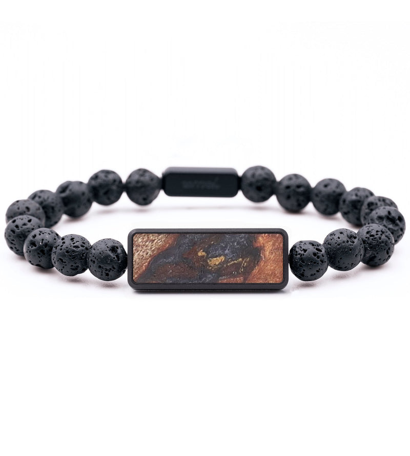 Lava Bead Wood+Resin Bracelet - Adelyn (Pure Black, 679774)