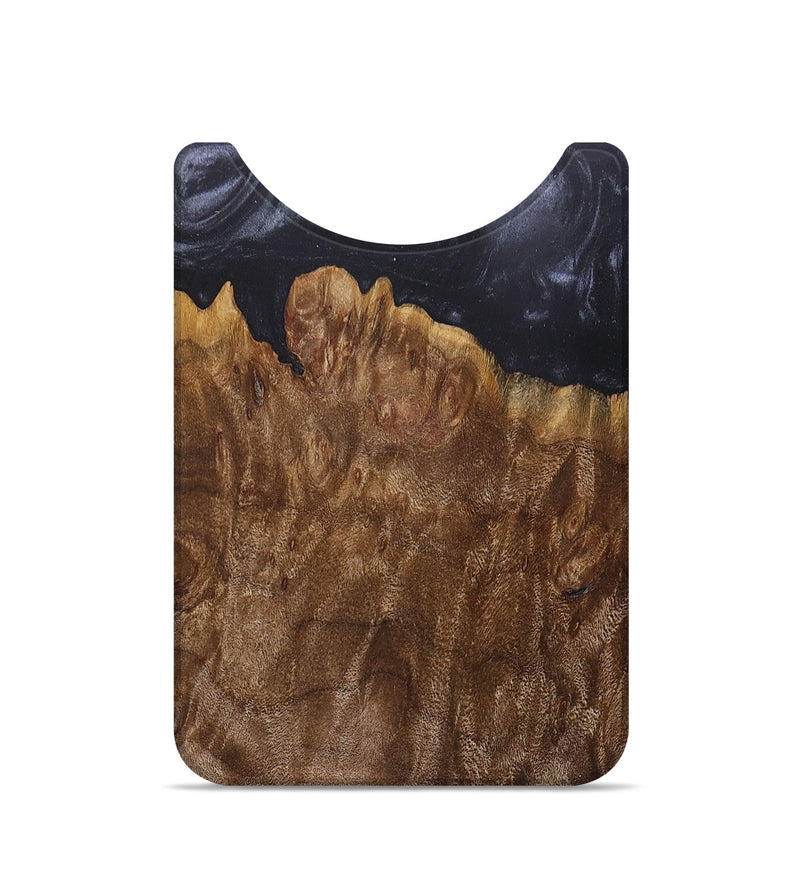 Live Edge Wood+Resin Wallet - Kaitlin (Pure Black, 680140)
