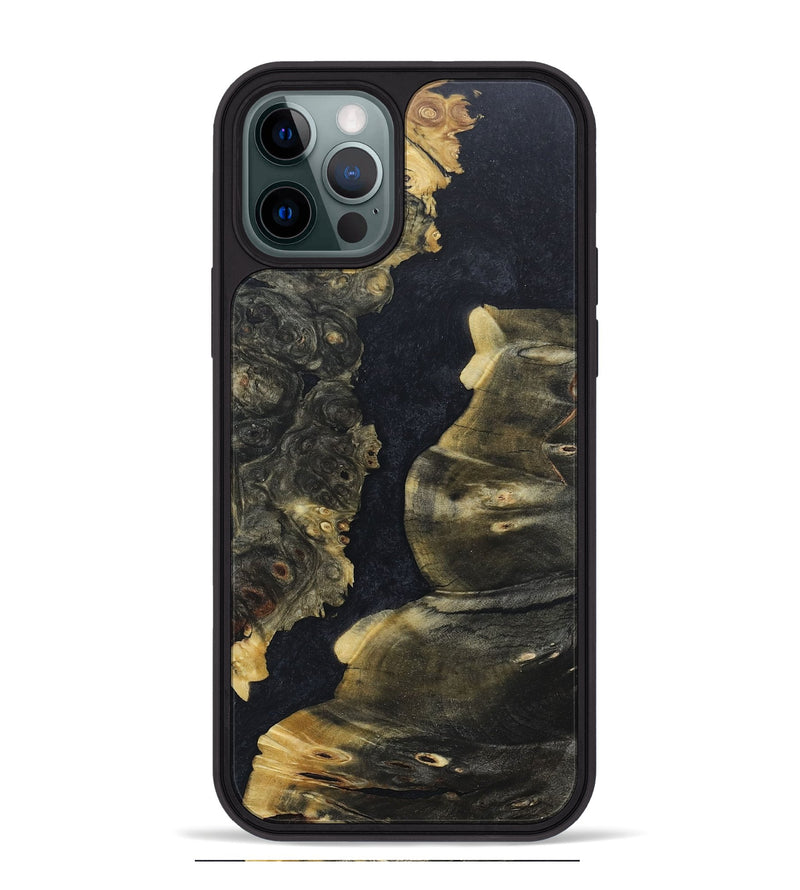 iPhone 12 Pro Max Wood+Resin Phone Case - Alton (Pure Black, 680291)