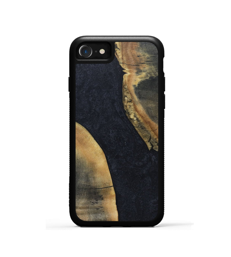iPhone SE Wood+Resin Phone Case - Anna (Pure Black, 680295)