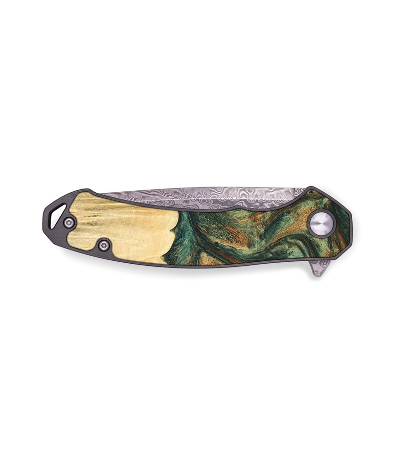 EDC Wood+Resin Pocket Knife - Myrna (Green, 680320)