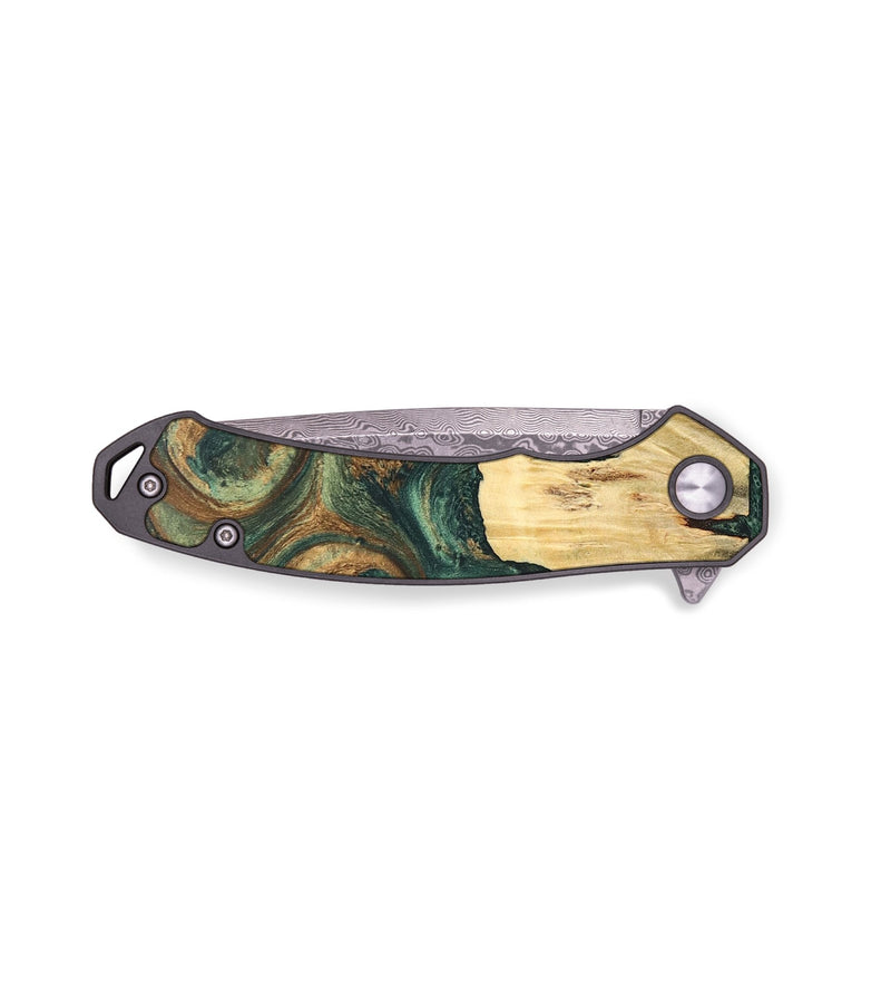 EDC Wood+Resin Pocket Knife - Enrique (Green, 680327)