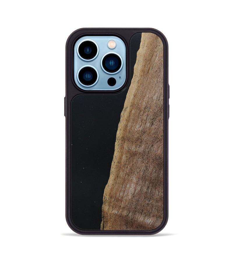 iPhone 14 Pro Wood+Resin Phone Case - Haley (Pure Black, 680478)