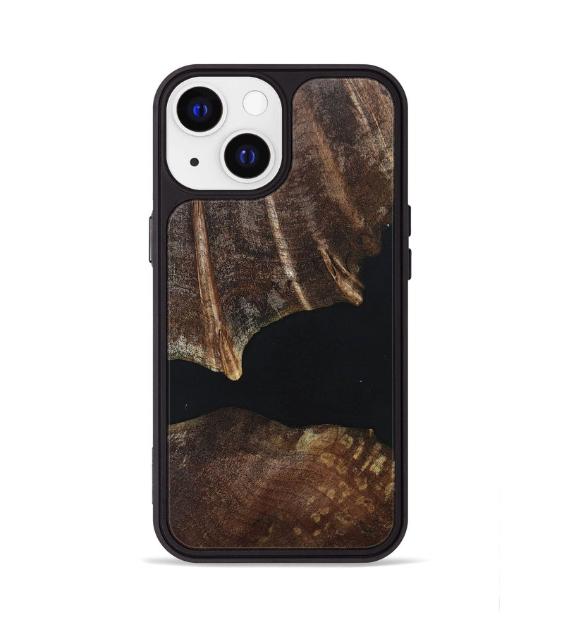 iPhone 13 Wood+Resin Phone Case - Desmond (Pure Black, 680486)