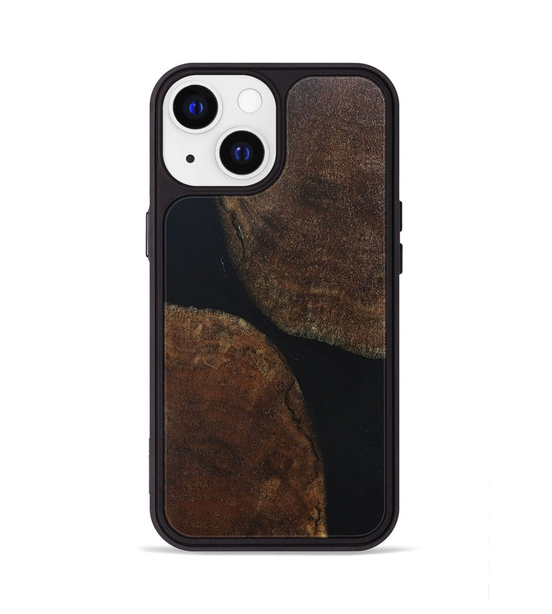 iPhone 13 Wood+Resin Phone Case - Iker (Pure Black, 680487)