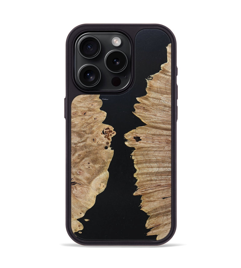iPhone 15 Pro Wood+Resin Phone Case - Emmett (Pure Black, 680488)