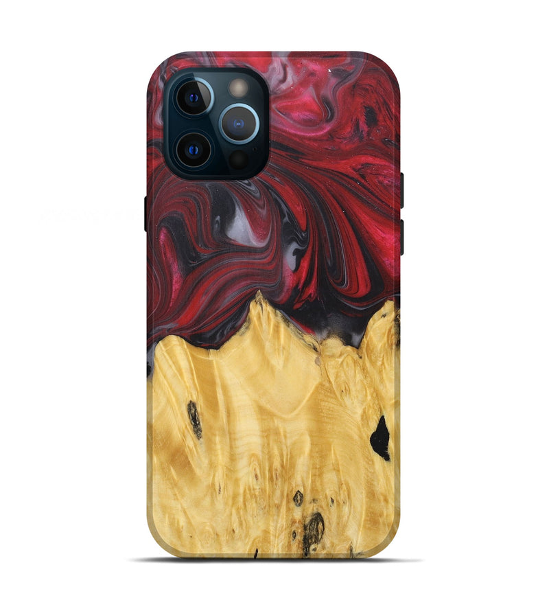 iPhone 12 Pro Wood+Resin Live Edge Phone Case - Jasmin (Red, 680572)
