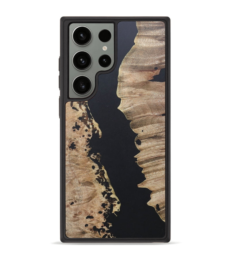 Galaxy S23 Ultra Wood+Resin Phone Case - Anastasia (Pure Black, 680600)