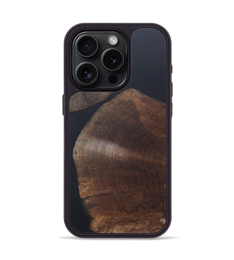 iPhone 15 Pro Wood+Resin Phone Case - Orville (Pure Black, 680605)