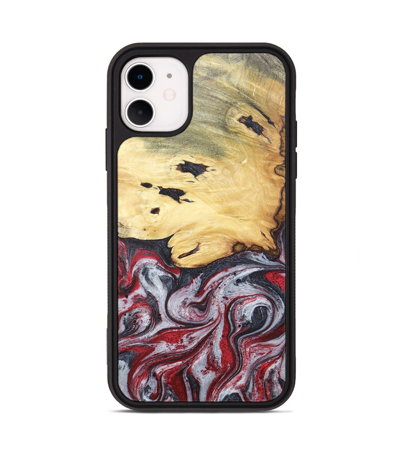 iPhone 11 Wood+Resin Phone Case - Cathleen (Red, 680624)