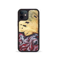 iPhone 12 mini Wood+Resin Phone Case - Cathleen (Red, 680624)