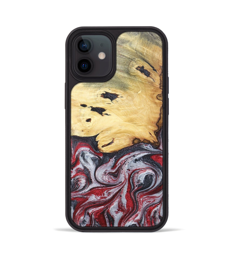 iPhone 12 Wood+Resin Phone Case - Cathleen (Red, 680624)