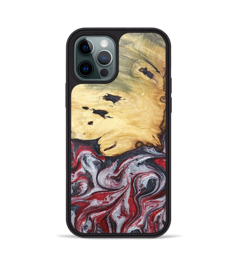 iPhone 12 Pro Wood+Resin Phone Case - Cathleen (Red, 680624)