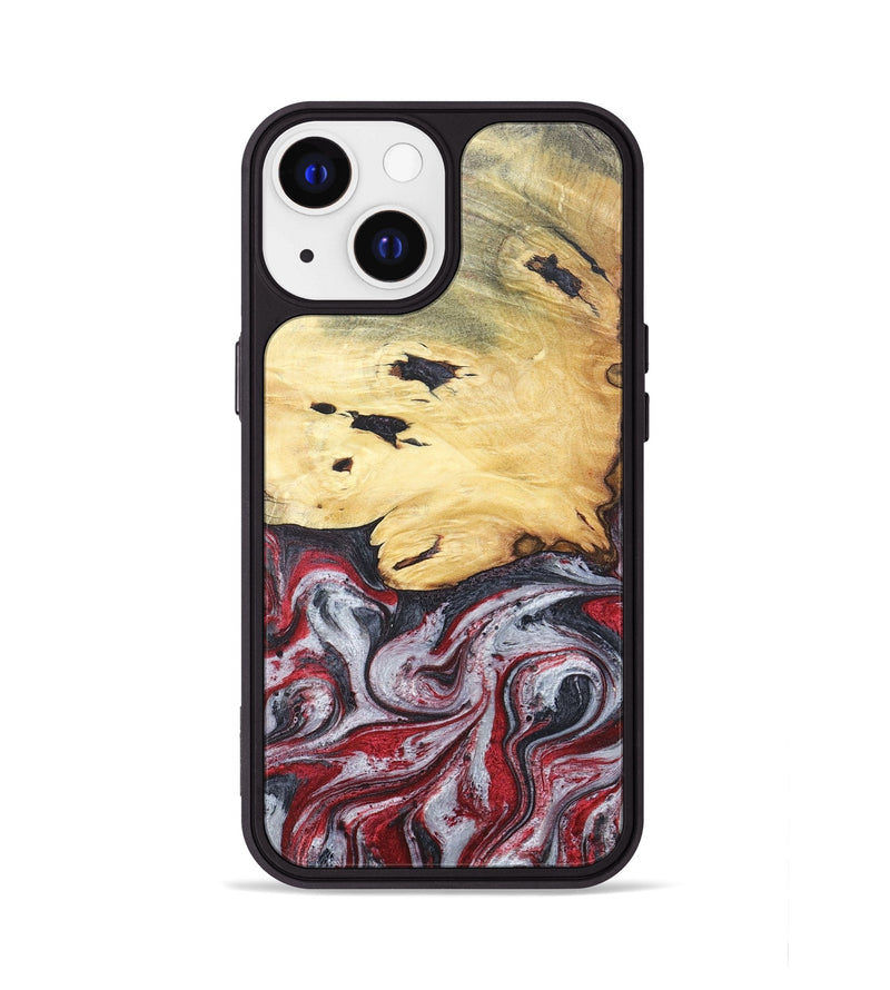 iPhone 13 Wood+Resin Phone Case - Cathleen (Red, 680624)