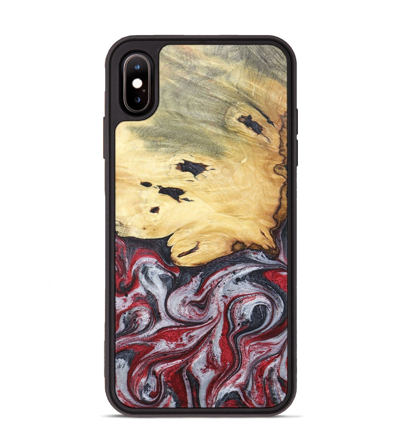 iPhone Xs Max Wood+Resin Phone Case - Cathleen (Red, 680624)