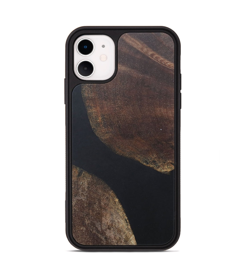 iPhone 11 Wood+Resin Phone Case - Simon (Pure Black, 680801)