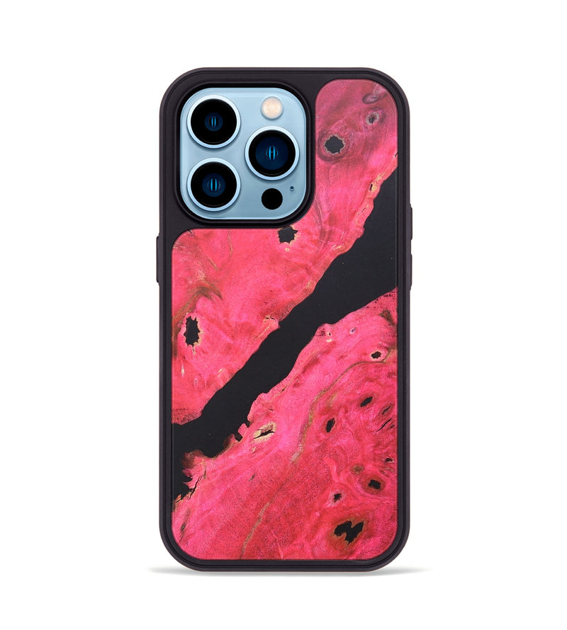 iPhone 14 Pro Wood+Resin Phone Case - Joselyn (Pure Black, 680804)