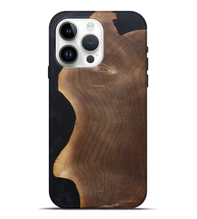 iPhone 15 Pro Max Wood+Resin Live Edge Phone Case - Stella (Pure Black, 680840)