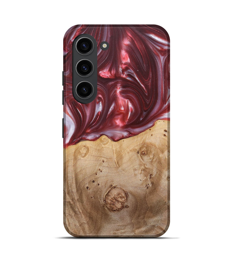Galaxy S23 Wood+Resin Live Edge Phone Case - Bradley (Red, 680856)