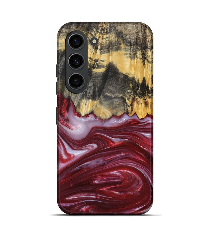 Galaxy S23 Wood+Resin Live Edge Phone Case - Margaret (Red, 680857)