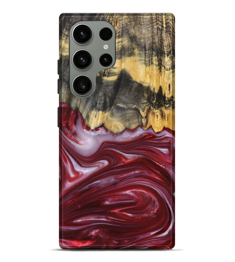 Galaxy S23 Ultra Wood+Resin Live Edge Phone Case - Margaret (Red, 680857)