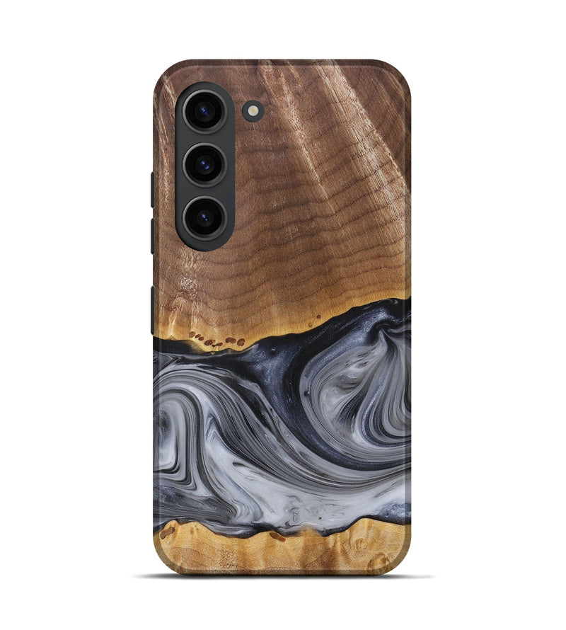 Galaxy S23 Wood+Resin Live Edge Phone Case - Delbert (Black & White, 680863)