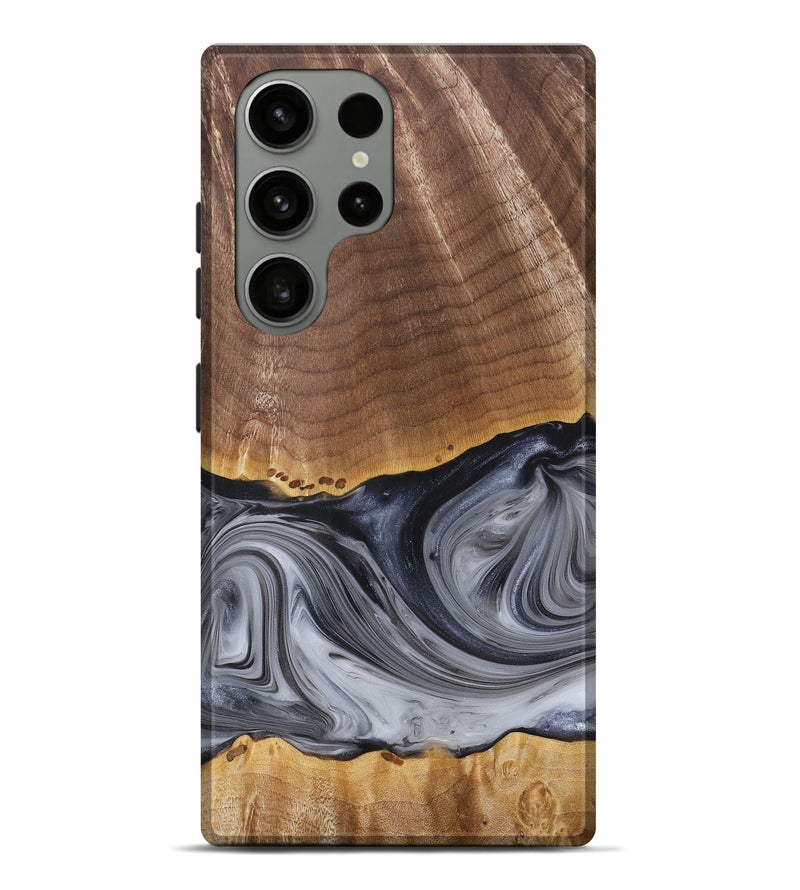 Galaxy S23 Ultra Wood+Resin Live Edge Phone Case - Delbert (Black & White, 680863)