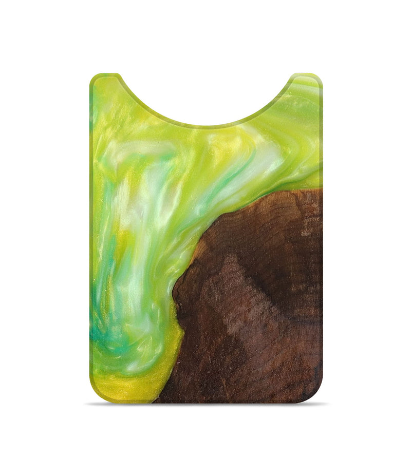 Live Edge Wood+Resin Wallet - Shaun (Green, 680887)