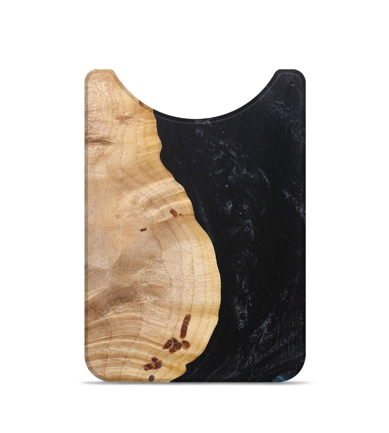 Live Edge Wood+Resin Wallet - Liam (Pure Black, 680897)